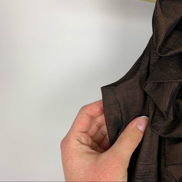 Vintage Cache Brown Shimmer Bodycon Evening Formal Mini Dress - Picture 13 of 17